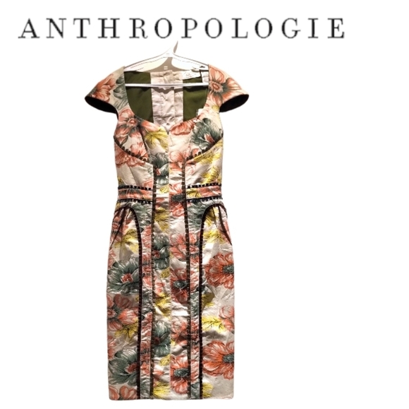 New with Tags Anthropologie Byron Lars Bea & J Botanical Sheath Dress - Picture 11 of 16